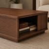 Selwyn Sheesham Wood Linear Slat Coffee Table in Walnut Finish