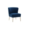 Ruba Solid Wood Accent Chair in Navy Blue Colour