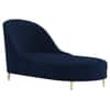 Alkano Velvet Chaise Lounger in Navy Blue Color