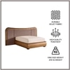 Elowen Softline King Size Bed in velvet With Oak wood Frame & Hydraulic Storage