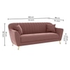 Rivo Velvet 3 Seater Sofa In Peach Color