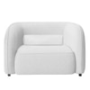Zenolv Boucle Fabric 1 Seater Sofa In White