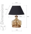 Alexandro Amber Lustere Glass And Wood Table Lamp With Black Cotton Shade