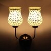 Devansh Metal Electric Wall Light in Gold Colour with Multicolor Shade Count of 2 Lights