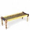 Hamilton Solid Wood Maachi Bench set with 2 Stools in Purple & Yellow Canning