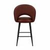 Doe Buck Faux Leather Counter Height Bar Stool in Brown Colour with Black Legs