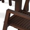 Alfresco Solid Wood Outdoor Dining Table with Four Arm Chairs and Bench in Brown Colour