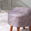 Brick Grey Faux Leather Ottoman