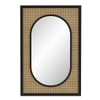 Veya Solid Wood and Cane Mirror in Black Finish