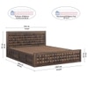 Keaton Solid Wood King  Size Upholstered Bed With Hydraulic Storage (Provincial Teak Finish)