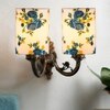 Devansh Metal Electric Wall Light in Antique Gold Colour with Multi Shade Count of 2 Lights