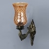 Devansh Metal Electric Wall Light in Antique gold Colour with Lavender Shade Count of 1 Light