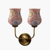 Devansh Metal Electric Wall Light in Gold Colour with Multicolor Shade Count of 2 Lights