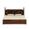 Rustic Sheesham Wood Queen Size Bed With Hydraulic Storage In Provincial Teak Finish