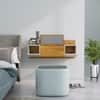 Hexa Red Engineered Wood Wall Mount Dressing Table in Giant Wood and Frosty White Colour
