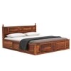 Krispy Solid Wood King  Size Bed Without Storage (Teak Finish)