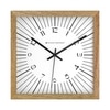 Wooden Square Wall Clock with Radiant Dial Design