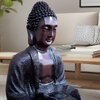 Brown Fiber Glass Nymph Lotus Buddha Indoor Water Fountain