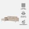 Modernelegance Wood Right Aligned 3-Seater With Upholstery Non Storage Sofa In White Colour