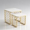 Compact Metal Side Table in Gold Colour