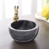 Marble Nut candy  Bowl Brass Bunny embedded