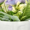 Purple Artificial Flowers With Modern Planter