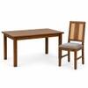 Globally Indian Giselle Solid Sheesham Wood 6 Seater Dining Table Set 6 Chairs Terracotta Orange