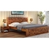Keaton Solid Wood Queen  Size Bed Without Storage (Teak Finish)