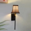 Devansh Metal Electric Wall Light in Black Colour with Beige Shade Count of 1 Light