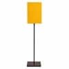 Square 27 Inch Club Floor Lamp with Yellow Shade