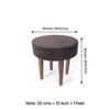 Nayla Solid Wood Stool in Grey Velvet Fabric