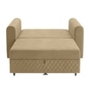 Baruna 1 Seater Velvet Pull Out Sofa Cum Bed with Storage In Beige Color