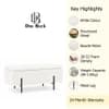 Doe Buck Luxury Boucle Storage Bench in White Colour with Black Metal Legs