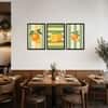 The Castle Decor Orange Fruit Kitchen Wall Art Set of 3 8x12 Inch