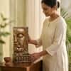 Water Fountain Lotus Buddha Serenity Water Fountain in Multicolor Colour