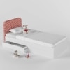 Brightside Engineered Wood Box Storage Bed in Red Colour