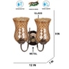 Devansh Steel Electric Wall Light in Steel Colour with Lavender Shade Count of 2 Lights