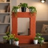 Orange Square Planter Indoor Tabletop Water Fountain
