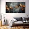 The Castle Decor Abstract Art Wall Painting Wooden Framed Digital Painting 27x48 Inch (Style 18)