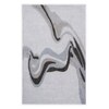 Handmade Wool Silk Area Rug Modern Wave Beige 5 x 7 Feet Carpet