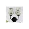 Winston Dual Multicolor Mosaic Glass Wall Mounted Lamp with Iron Base