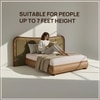 Elowen Softline King Size Bed in velvet With Oak wood Frame & Hydraulic Storage