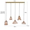 Larmes 5 Light Gold Glass and Metal Chandelier