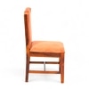 Rosslyn wood Set of 2 Dining Chairs in Pumpkin Orange Velvet Upholstery with PINE FINISH