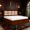 Eshaan Solid Wood Compact King Bed Box Storage Provincial Teak Finish Mattress 72 x 72 Inches