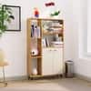 Hexa Engineered Wood Bookshelf Multipurpose Storage Rack in Giant Wood and Frosty White Colour