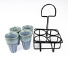 Sky Blue Kulhad Caddy Rustic Tea Cup Set – Set of 4
