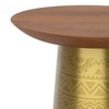 Helios Solid Wood Side Table in Epl Gold Finish