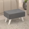 BLUEWUD Midase Rectangular Engineered Wood Multipurpose Ottoman Pouffes Stool/Sitting Furniture Footrest Seat Pouf Puffy Foam Foot Stool with 4 Legs for Living Room Decor Home Furniture (Grey)