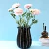 Black with Gold lines Cylindrical Shaped Ceramic Vase